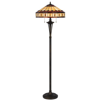 Xia 61 Inch Tiffany Style Vintage Floor Lamp Glass Shade Antique Bronze