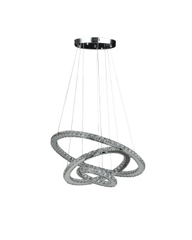 1247 Inch Adjustable Chandelier Offset Circle Design Silver Chrome Finish