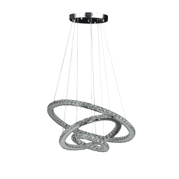 1247 Inch Adjustable Chandelier Offset Circle Design Silver Chrome Finish