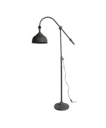 67 Inch Iron Floor Lamp Adjustable Length Arm Industrial Antique Black