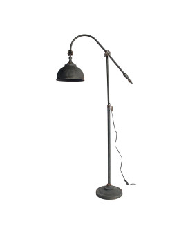 67 Inch Iron Floor Lamp Adjustable Length Arm Industrial Antique Black