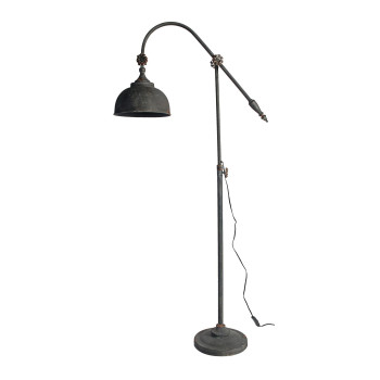 67 Inch Iron Floor Lamp Adjustable Length Arm Industrial Antique Black