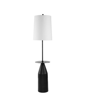 61 Inch Modern Floor Lamp Round Drum Shade Aluminum Frame White Black