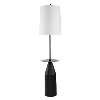 61 Inch Modern Floor Lamp Round Drum Shade Aluminum Frame White Black