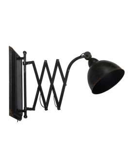 18 Inch Wall Mounted Lamp Extendable Accordion Arm Iron Antique Black