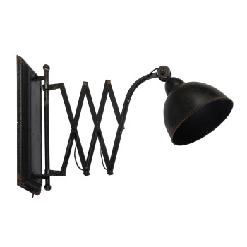 18 Inch Wall Mounted Lamp Extendable Accordion Arm Iron Antique Black