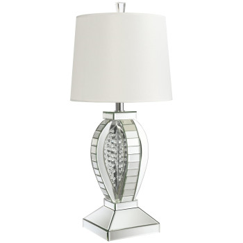 Klein Table Lamp With Drum Shade White And Mirror