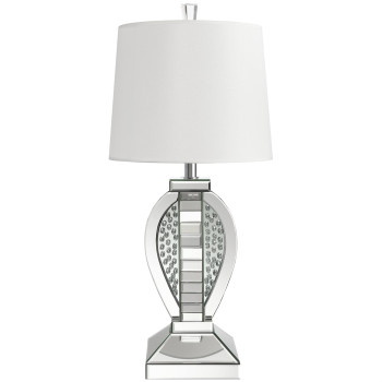 Klein Table Lamp With Drum Shade White And Mirror