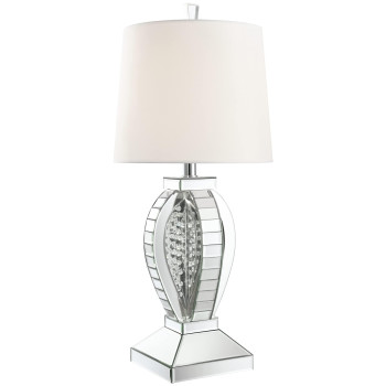 Klein Table Lamp With Drum Shade White And Mirror