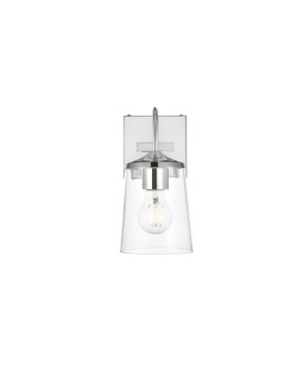 Avani 1 Light Chrome And Clear Bath Sconce