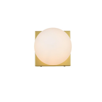 Jaylin 1 Light Brass And Frosted White Bath Sconce