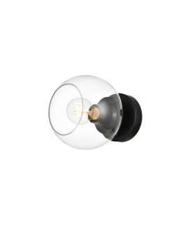 Rogelio 1 Light Black And Clear Bath Sconce