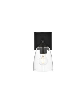 Harris 1 Light Black And Clear Bath Sconce