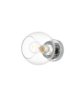 Rogelio 1 Light Chrome And Clear Bath Sconce