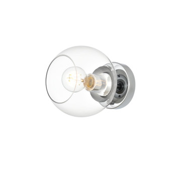 Rogelio 1 Light Chrome And Clear Bath Sconce