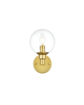 Jaelynn 1 Light Brass And Clear Bath Sconce