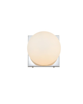 Jaylin 1 Light Chrome And Frosted White Bath Sconce