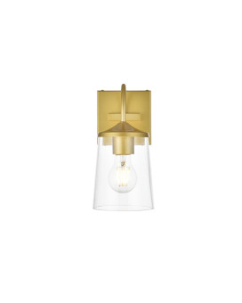 Avani 1 Light Brass And Clear Bath Sconce