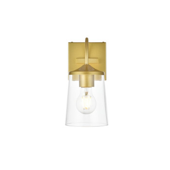 Avani 1 Light Brass And Clear Bath Sconce