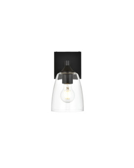 Gianni 1 Light Black And Clear Bath Sconce