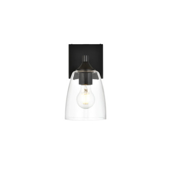 Gianni 1 Light Black And Clear Bath Sconce