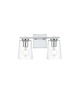 Kacey 2 Light Chrome And Clear Bath Sconce