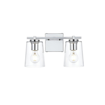 Kacey 2 Light Chrome And Clear Bath Sconce