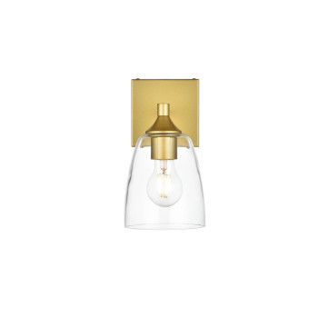 Gianni 1 Light Brass And Clear Bath Sconce