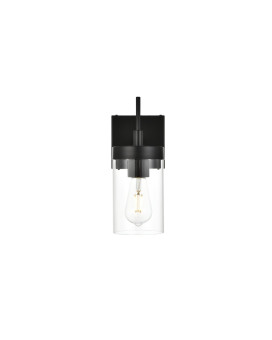 Benny 1 Light Black And Clear Bath Sconce