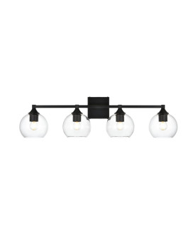 Foster 4 Light Black And Clear Bath Sconce