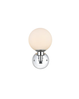 Cordelia 1 Light Chrome And Frosted White Bath Sconce