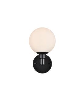 Cordelia 1 Light Black And Frosted White Bath Sconce