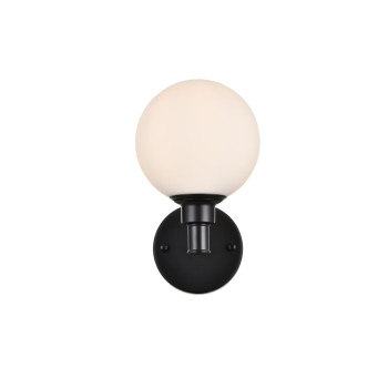 Cordelia 1 Light Black And Frosted White Bath Sconce