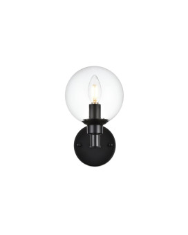 Jaelynn 1 Light Black And Clear Bath Sconce