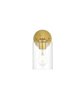 Mayson 1 Light Brass And Clear Bath Sconce