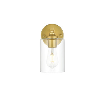 Mayson 1 Light Brass And Clear Bath Sconce