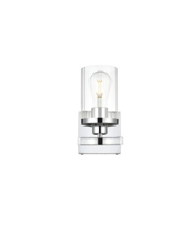 Saanvi 1 Light Chrome And Clear Bath Sconce