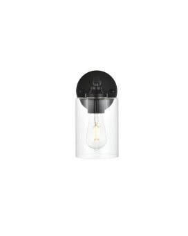 Mayson 1 Light Black And Clear Bath Sconce