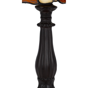 Eli 14 Inch Accent Lamp Scalloped Stained Tiffany Style Shade Dark Bronze