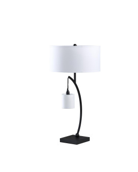 285 In Contemporary Dual Black Arc With Hanging Pendelum Lamp Metal Table Lamp