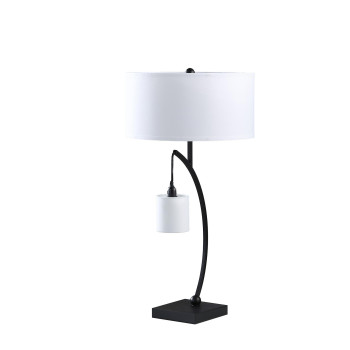 285 In Contemporary Dual Black Arc With Hanging Pendelum Lamp Metal Table Lamp