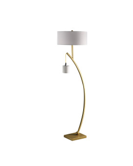 59 In Contemporary Dual Gold Arc With Hanging Pendelum Lamp Metal Floor Lamp