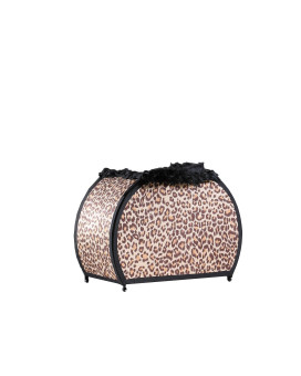 1175 In Leopard Animal Print Purse With Black Faux Handle Table Lamp