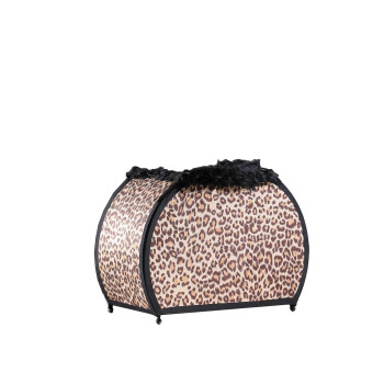 1175 In Leopard Animal Print Purse With Black Faux Handle Table Lamp