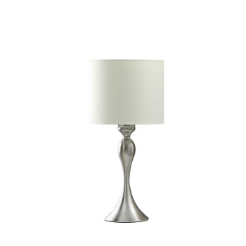 245 In Bailey Brushed Silver Modern Candlestick Metal Table Lamp