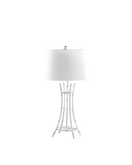 2925 In Kiara Modern Satin Silver Bamboo Metal Table Lamp