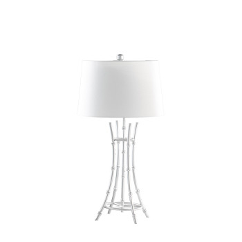 2925 In Kiara Modern Satin Silver Bamboo Metal Table Lamp