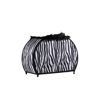 1175 In Zebra Animal Print Purse With Black Faux Handle Table Lamp