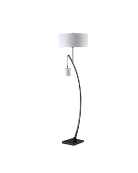 59 In Contemporary Dual Black Arc With Hanging Pendelum Lamp Metal Floor Lamp