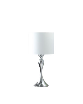 245 In Bailey Dark Silver Chrome Modern Candlestick Metal Table Lamp